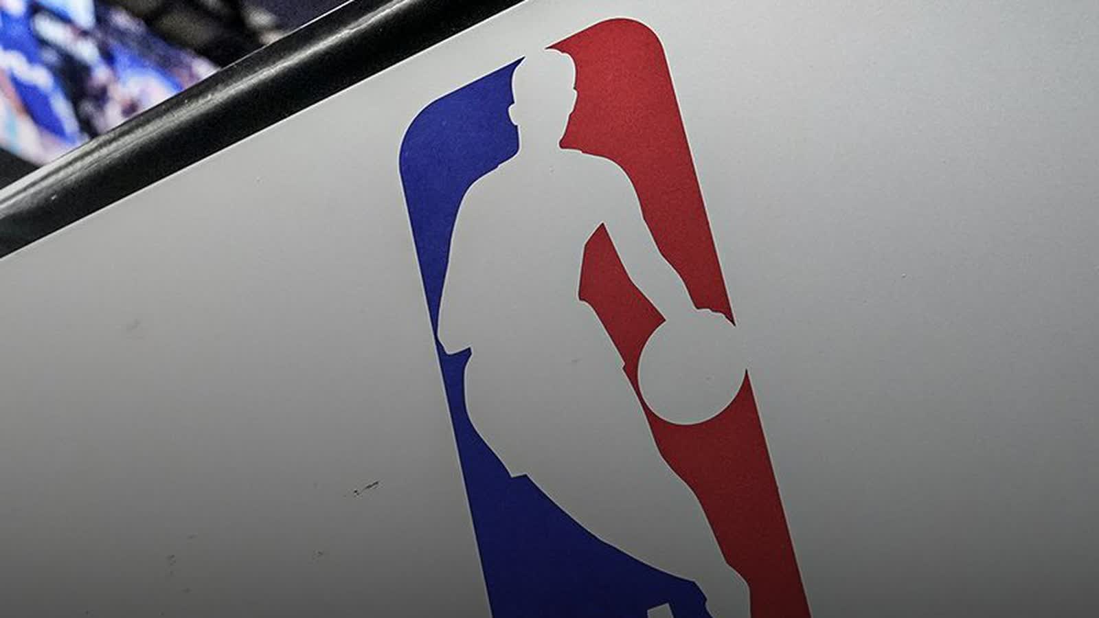 NBA logo on a courtside surface